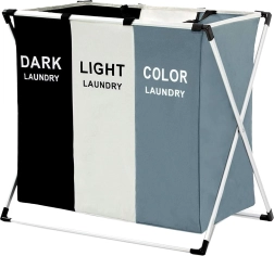 Košara za rublje s tri pretinca i organizatorom 135L