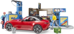 Bruder benzinska postaja sa sportskim automobilom i 2 figurice