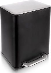 Pedalna kanta za otpad od nehrđajućeg čelika, crna, 6 l