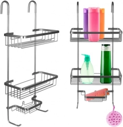 Visoka polica za tuširanje srebrna