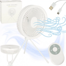 Bežični stolni USB ventilator s daljinskim upravljačem i LED lampicom, 4 brzine, 18 cm, bijeli