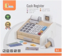 VIGA drvena kasa sivo-bijela