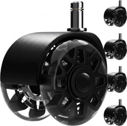 Kotači za uredsku stolicu 2,5" RUHHY, crni, set 5 kom