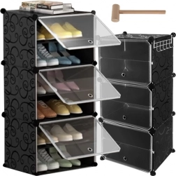 Modularni ormarić za cipele sa 6 razina s vratima i vješalicom