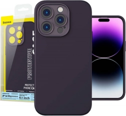 Baseus silikonska futrola za iPhone 14 Pro uključujući kaljeno staklo i set za čišćenje