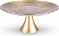 Stakleni zlatni stalak za tortu na nozi 28 cm