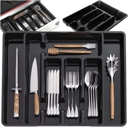 Plastični rastezljivi organizator za kuhinjsku ladicu za pribor