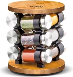 Set staklenih posudica za začine LT7051 12 kom posudica + stalak