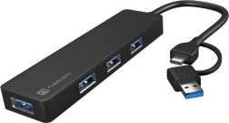 USB čvorište NATEC Mayfly 4× USB 3.0 s adapterom USB‑C/USB‑A, crni