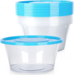 Set okruglih posudica za hranu s poklopcem 650 ml, 10 kom