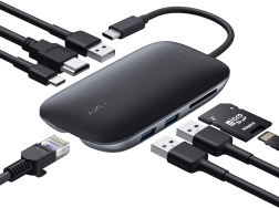 Aukey USB‑C hub 8-u-1 s HDMI 4K, Gigabit Ethernetom i Power Delivery 100 W