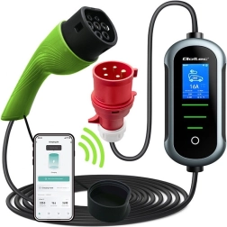 Prijenosni EV punjač Tip 2 11 kW s Wi‑Fi, TUYA/SMART LIFE i LCD, 400 V, kabel 5 m