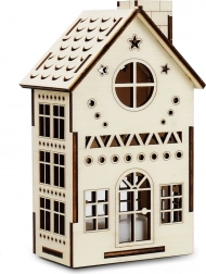 Velika drvena kućica zvjezdarnica s LED svijećom