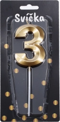 Zlatna rođendanska svijeća broj 3