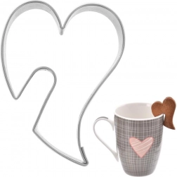 Rezač za kekse od nehrđajućeg čelika srce 5,5 cm s utorom za šalicu