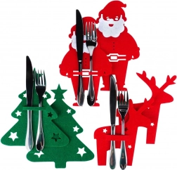 Božićne filcane futrole za pribor za jelo, set 6 kom