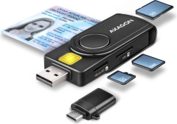 Džepni čitač kartica AXAGON za ID, SD, microSD i SIM kartice s USB-om