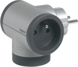 Razdjelnik 2x2P+Z s USB A+C - aluminij/grafit