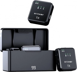 Bežični mikrofon BLITZWOLF BW‑SX63 s kućištem za punjenje (crni)