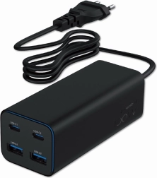 Univerzalni punjač 100W GaN 2xUSB-A 2xUSB-C brzo punjenje crna