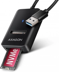 AXAGON ADM2-AM adapter M.2 NVMe/SATA na USB 3.2 Gen 2 (10 Gb/s) s USB‑A kabelom 10 cm