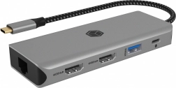USB‑C dokna stanica 9‑u‑1 s 2× HDMI 4K/60 Hz, 3× USB, 100 W Power Delivery, Gigabit LAN i čitačem kartica