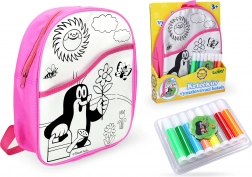 Torba za bojanje Ružičasta s Krtkom, 30 cm i 8 flomastera