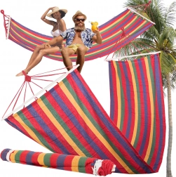 Vrtna viseća mreža s drvenim letvicama 200 × 80 cm, prugasta