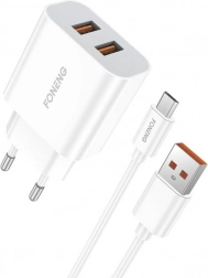 Brzi punjač FONENG 2× USB 12 W s Micro USB kabelom