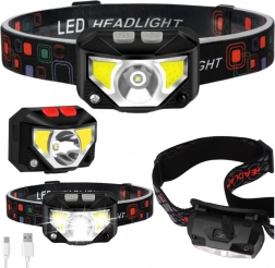 Naglavna LED svjetiljka sa senzorom pokreta, 6 načina osvjetljenja