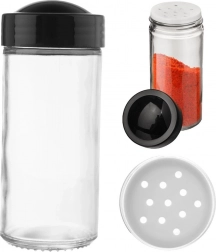 Staklena posudica za začine sa sitom Black 100 ml