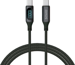 USB‑C kabel s zaslonom 100 W Savio