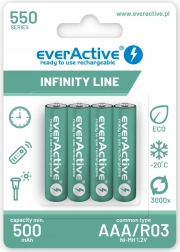 AAA R03 punjive baterije 550 mAh – spremne za uporabu Infinity Line (4 kom)