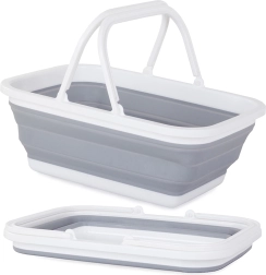 Sklopiva silikonska košara za kupovinu s ručkama, 9 l