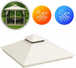 Zamjenski krov za vrtni paviljon 3x3 m vodootporan s ventilacijskim otvorom Bež MultiGarden