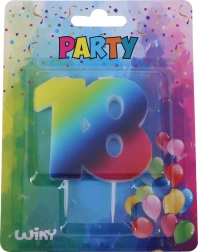 Rođendanska svijeća broj 18 u duginim bojama