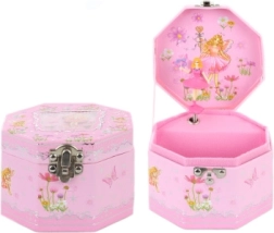 Ružičasta glazbena kutijica za nakit s balerinom i zrcalom
