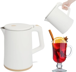 Putno bežično električno kuhalo za vodu 1,2 l s rotirajućom bazom, bijelo