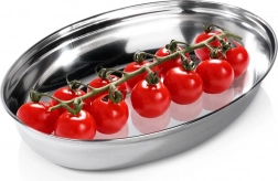 Čelični ovalni duboki poslužavni pladanj 25,5 × 18 cm