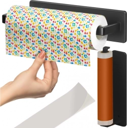 Držač za papirnate ručnike RUHHY, 25 cm, crni metalni vješalica bez bušenja