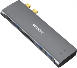 USB-C HUB 6 u 2 za MacBook MOKIN (srebrni)