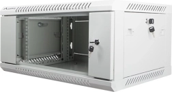 Zidni 19" instalacijski ormar 4U 600×450 mm sa staklenim vratima – Siva