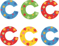 Bigjigs Toys drveno slovo C sa zvjezdicama