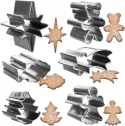 Set mini božićnih kalupa za izrezivanje od nehrđajućeg čelika, 6 kom (2 cm)