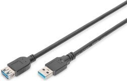 Produžni kabel USB 3.1 Gen 1 SuperSpeed 5 Gbps USB-A (muški/ženski) 3 m crni