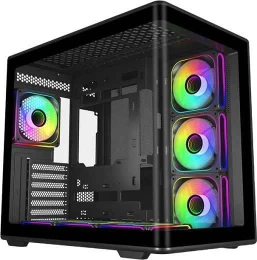 Elite 600 crno ATX mid-tower kućište sa 7× ARGB ventilatora i hubom