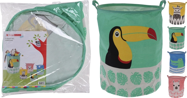 Dječja sklopiva košara za igračke s ručkama 40 × 50 cm, tekstil, miks motiva