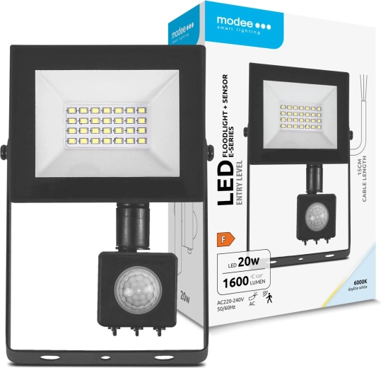 LED reflektor MODEE E‑series sa senzorom 20 W, 1600 lm, 6000 K, 120°