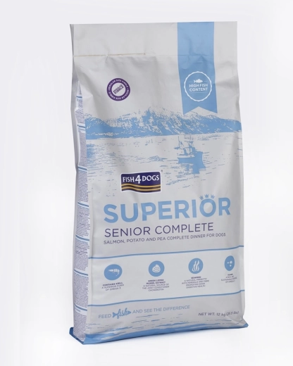 Granule za starije pse s lososom i krumpirom FISH4DOGS Superior 12 kg