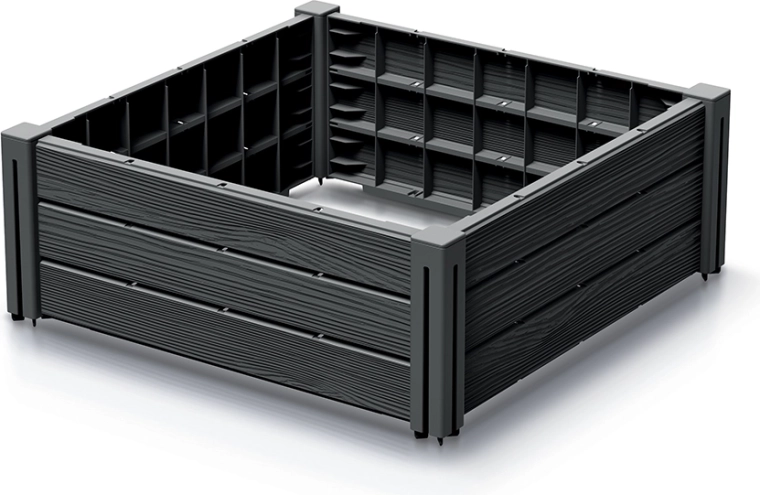 Povišena gredica od izdržljive plastike 61,8 × 61,8 cm antracit